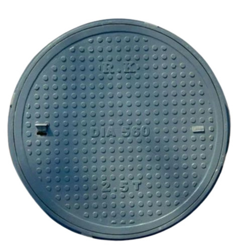 5 Ton Round FRP Manhole Cover - FRP, 25kg, Gray | Drainage Application, 5 Tonne Load, Lock Included