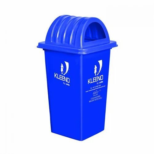 80L Blue Plastic Dustbins - Square Shape, Lift Top, Manual Operation, Outdoor Use