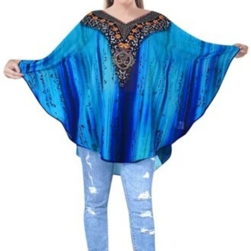Blue Digital Printed Kaftan