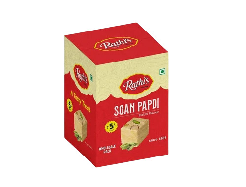 Elaichi Flavour Soan Papdi - Gram Flour, 200g Box, Natural Preservatives | Ready to Eat, Flaky, Crispy, Handmade