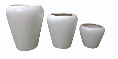 Frp White Flower Pot