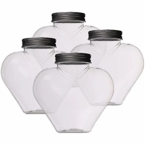 Heart Shape Pet Bottle - Polyethylene Terephthalate (PET), Various Sizes, Transparent | Durable, Lightweight, Leak Proof