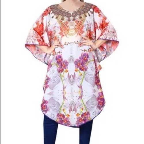 White Printed Digital Printed Kaftan