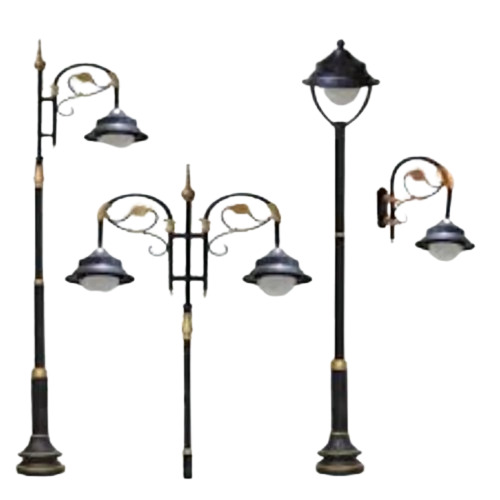 02 Street Light Pole - Steel 11m Silver Octagonal Pole, 2mm Thickness, Double Arm LED | Good Quality, Single Phase
