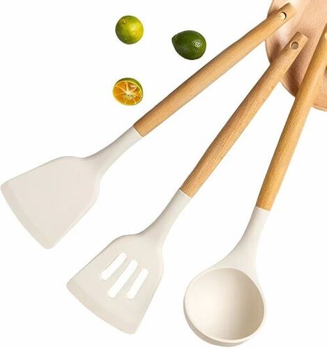 3 Pcs Kitchen Utensil Silicone Spatula Set - Standard Size | Eco Friendly, Long Lasting, Good Quality