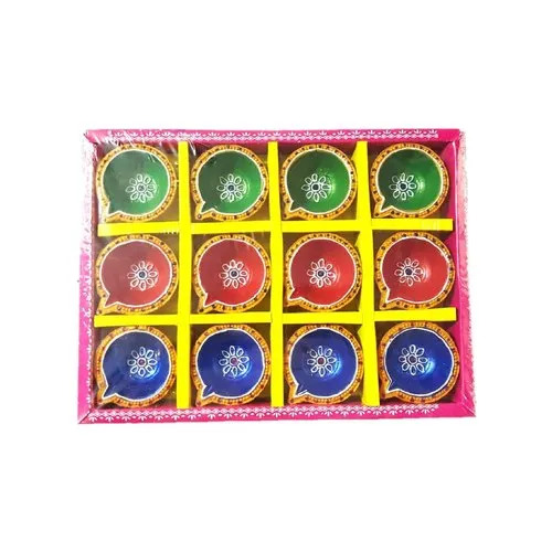Color Painted Terracotta Decorative Diwali Diya