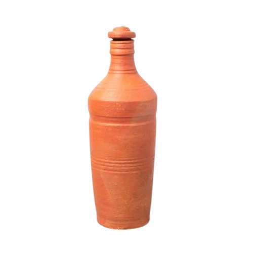Earthen Clay Water Bottle With Cap