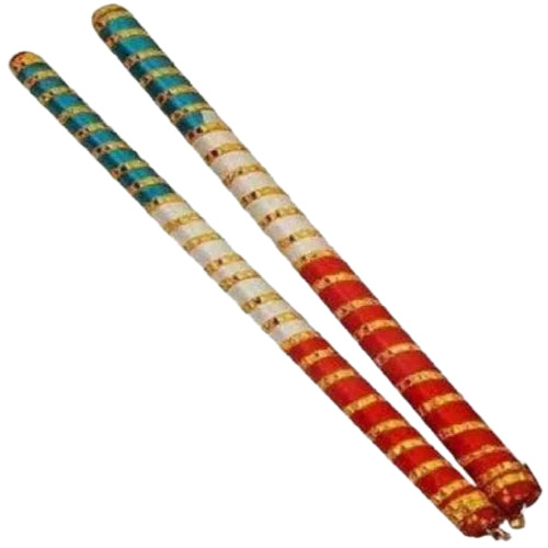 Religious Wooden Dandiya Sticks - Wooden, Multicolor | Hand Made, Light Weight, Smooth Finish