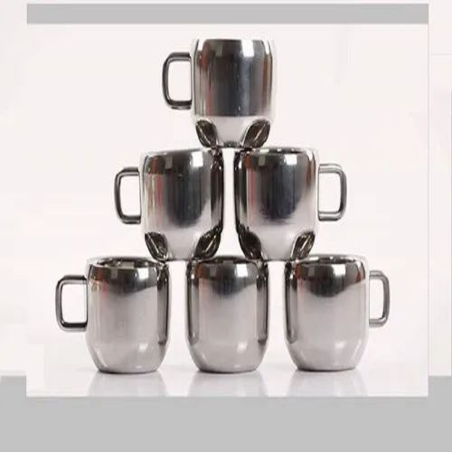 02 Stainless Steel Apple Double Wall Tea Cup Set