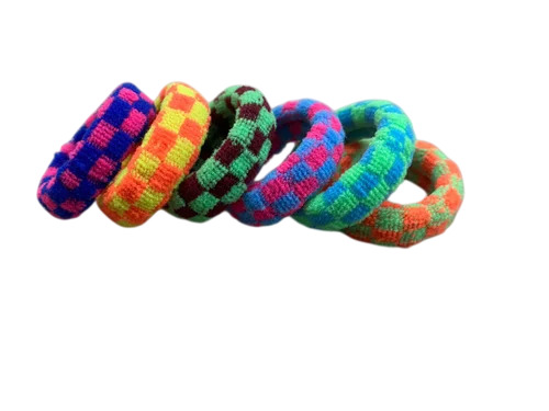5 Inch Fashion Hair Rubber Band - Rubber, 5 Inch, Multicolor | Lightweight, Durable, Soft Fabric Cover