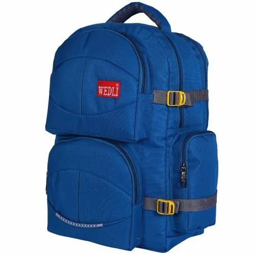 Blue Polyester Travel Backpack