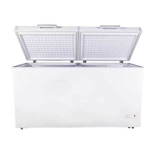 Commercial Deep Freezer - Metal, Plastic, 350L, White Blue, Double Door | Manual Defrost, 220V Electrical