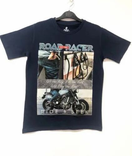 Dark Navy Blue Men Printed T Shirt
