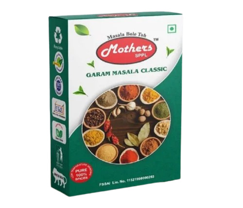 Garam Masala - Organic Powder, 100 Gram Box | Food Grade, Raw Processing, 12 Months Shelf Life