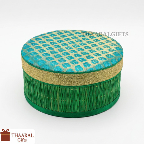 Kora Circle Box with Brocade Lid