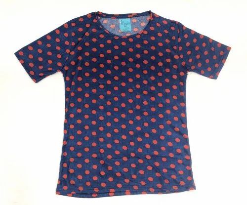 Ladies Round Neck Cotton T Shirt - Medium, Multi Color, O-Neck | Lightweight, Soft, Breathable, Quick Dry