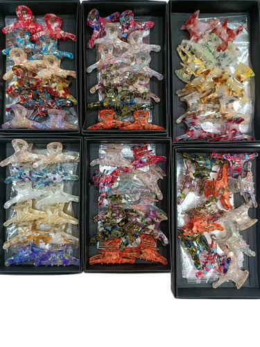 Party And Daily Wear Ladies Hair Clips - Plastic, Regular Size, Golden, Butterfly Design, Glossy Finish, 12 Pieces Packet | Unbreakable, Modern Style, Good Quality