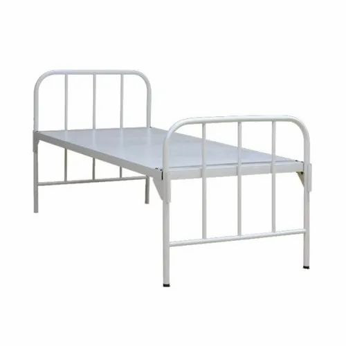 Plain Top Hospital Ward Bed - Mild Steel, 2030x900x600 mm, White, Epoxy Powder Coated, Foldable Fowler Bed
