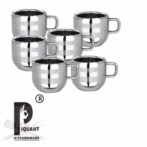 Stainless Steel Apple Tool Double Wall Tea Cup Set