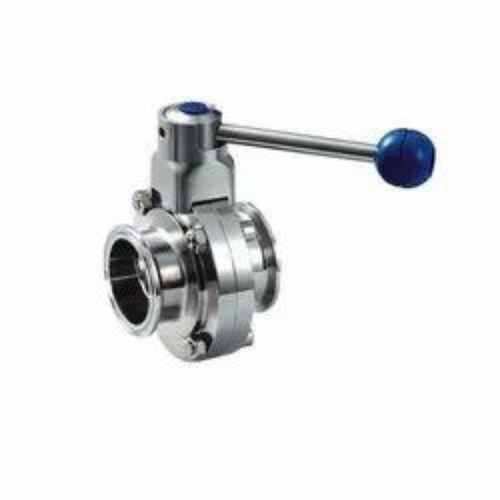 Stainless Steel Dairy Butterfly Valve - Standard Size Silver Color | Tested Quality Performance