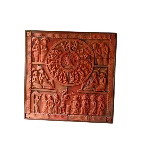 Terracotta Wall Mural Arjuna Lakhoved - Terracotta, Custom Size, Brown | Eco Friendly, Matte Finish, Square Wall Mount