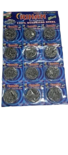 12 Gm Stainless Steel Scrubber - Color: Silver