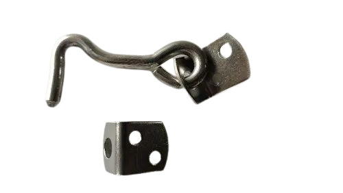 2.5 Inch Ss Gate Hook - Stainless Steel, 2.5 Inch, Silver, Polished | Anti Corrosion, Weather Resistant, Screw-In Mount