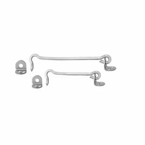 6 Inch Ss Gate Hook - Stainless Steel, Silver, Polished | Anti Corrosion, Weather Resistant, Screw In Mount