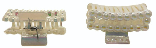 65mm Ladies Polypropylene Rectangle Hair Clutcher - Cream White, Unbreakable, Packet of 12