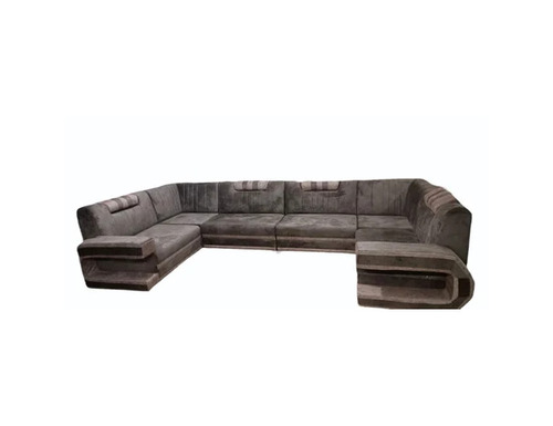 Brown Fabric U Shape Sofa Set - Wooden Frame 10 Seater Brown Fabric | Durable Eco-Friendly Skin Friendly Sofa Set