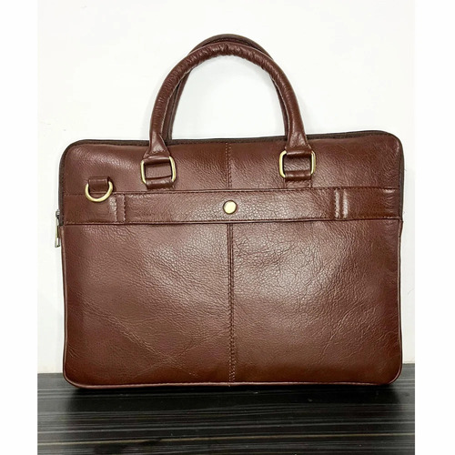 Dark Brown Leather Laptop Bag - A Grade Leather, Standard Size, Brown | Eco Friendly, Comfortable, Office Use