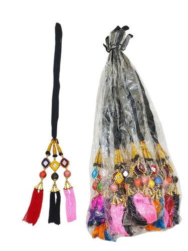 Ladies Hair Paranda - Synthetic Silk, Black, Lightweight, Durable, Realistic Look