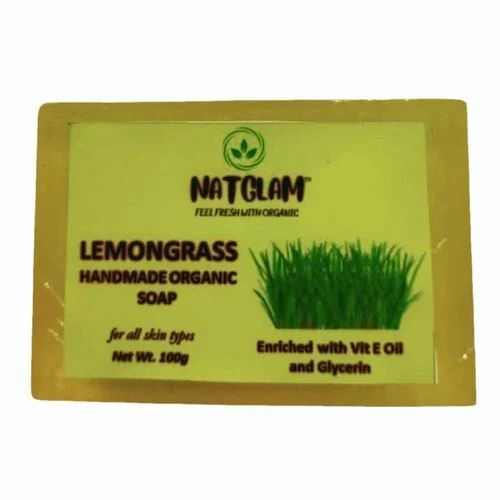 Lemongrass Handmade Organic Soap - 100gm Solid Rectangular, Antibacterial Cleansing and Soothing Hydration