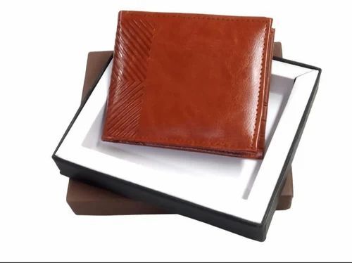 Men Leather Wallet - Leather, Standard Size, Brown | Folded, Open Closure, A Grade, Eco Friendly Box Packaging
