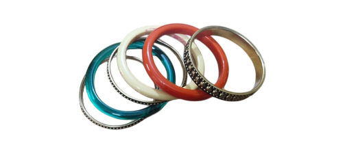 Multicolor Bold Stacking Resin And Brass Bangles