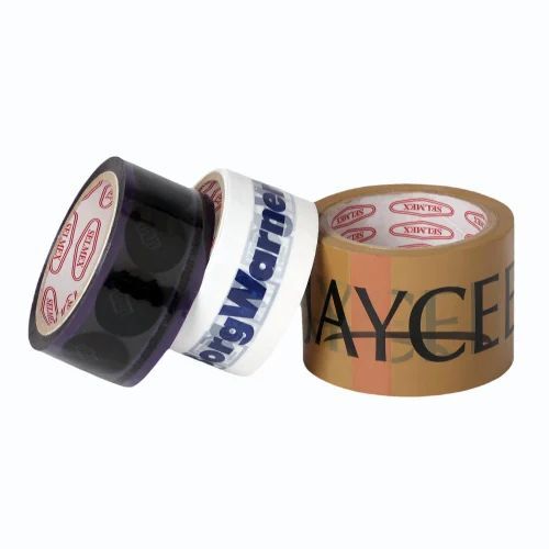 Printed Bopp Packing Tapes - 2 Inch x 65 Meter, Multi-Color, Single Sided Adhesive, Water Resistant, Eco Friendly