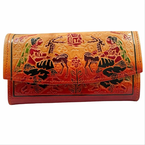 Printed Ladies Leather Clutch Purse