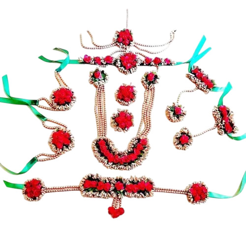 Red Flower Necklace Set