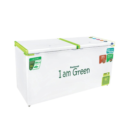 Rockwell Deep Freezer - 453 L Medium, White Green | Top Open Door, Electrical 220v, 1 Year Warranty