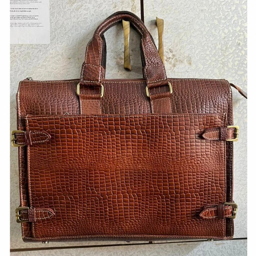 Tan Brown Leather Laptop Bag