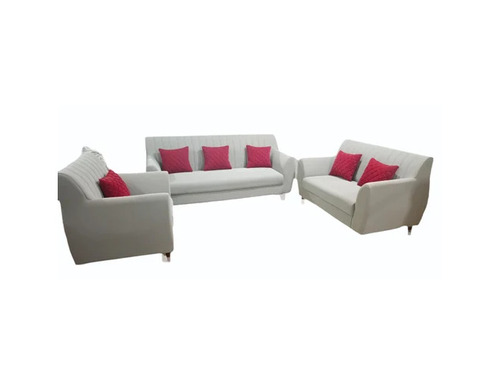 White Fabric Sofa Set