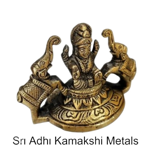 Brass Gaj Laxmi Statue