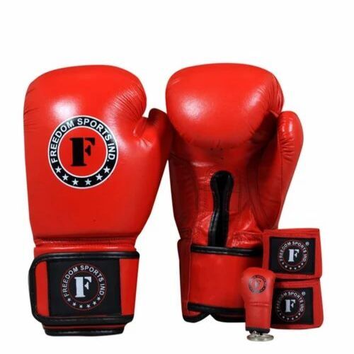 Leather Red Boxing Gloves