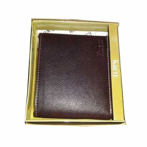 Mens Brown Plain Leather Purse