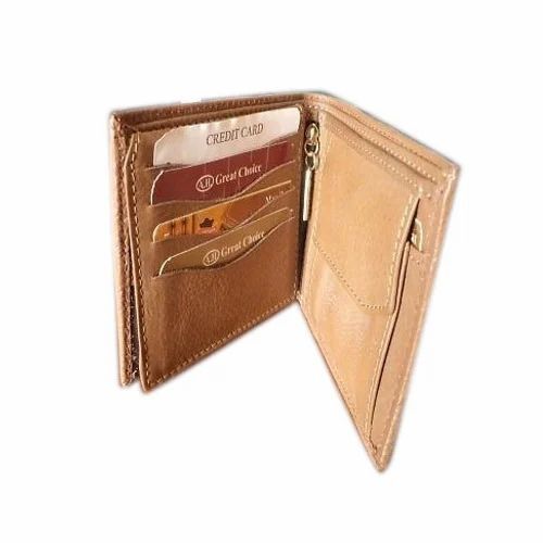 Mens Leather Wallets - Leather, Standard Size, Brown | Open Closure, Folded, A Grade