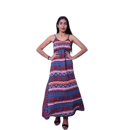Printed Sleeveless Long Dress