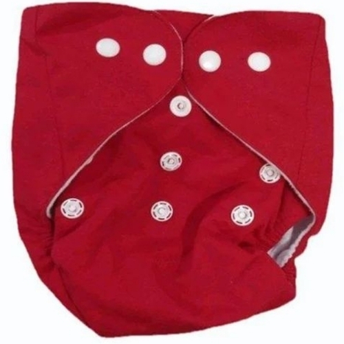 Baby Red Plain Cotton Diaper Paint