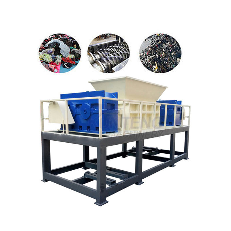 Double Shaft Rubber Textile Fabric Scrap Metal Agricultural Straw Garbage Truck Shell Shredder - Application: Plastic