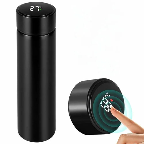 500ml Black Stainless Steel Temperature Water Bottle