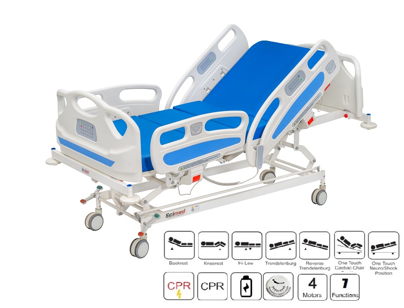 Hospital 7 Function Icu Bed - Color: White